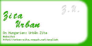 zita urban business card